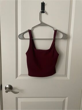 Old Navy Burgundy Square-Neck Crop Tank